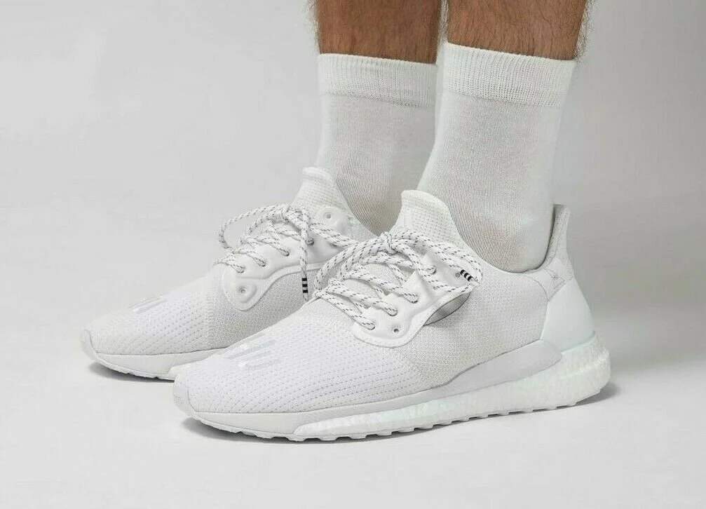 The adidas Pharrell Williams SolarHU "Triple White" Is On Sale For 25% Off!