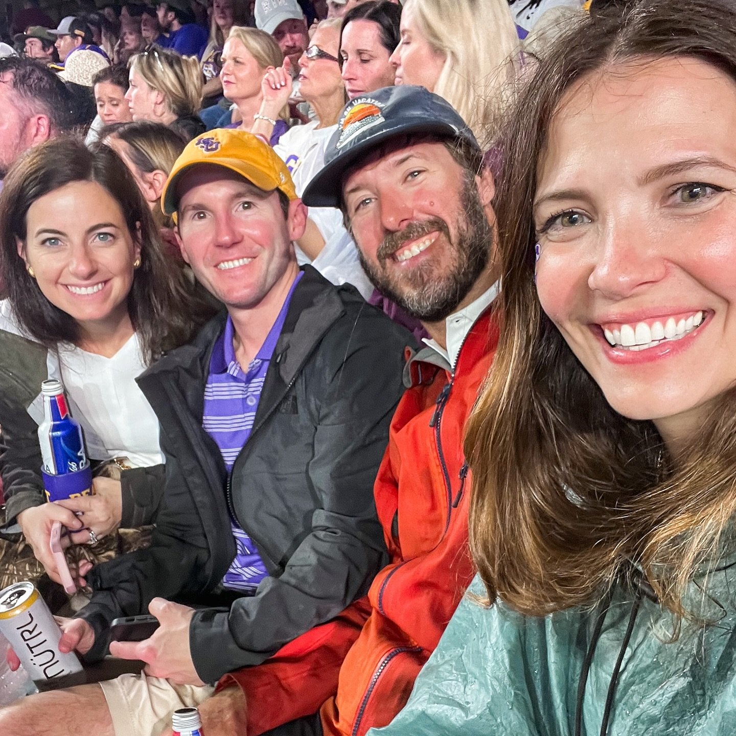 Forever LSU 〰️ all we can say about that game is the company was 💯 @john_gulotta and @taylorgulotta thank you for having us! 💛🐅💜
&bull;
#imonvacation #foreverlsu #geauxtigers