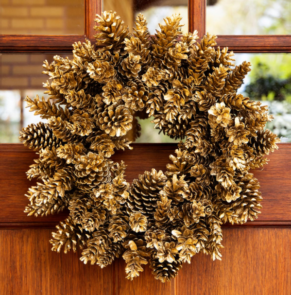 Gold Pinecone Wreath
