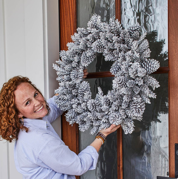 White Pinecone Wreath