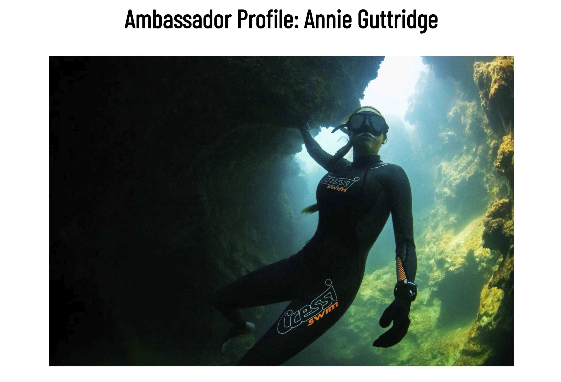 Annie Guttridge - CRESSI - Ambassador - Sharks - Diver - Diving - Freediver - Free Diving - Cave Diving - Cressi Women - Bahamas