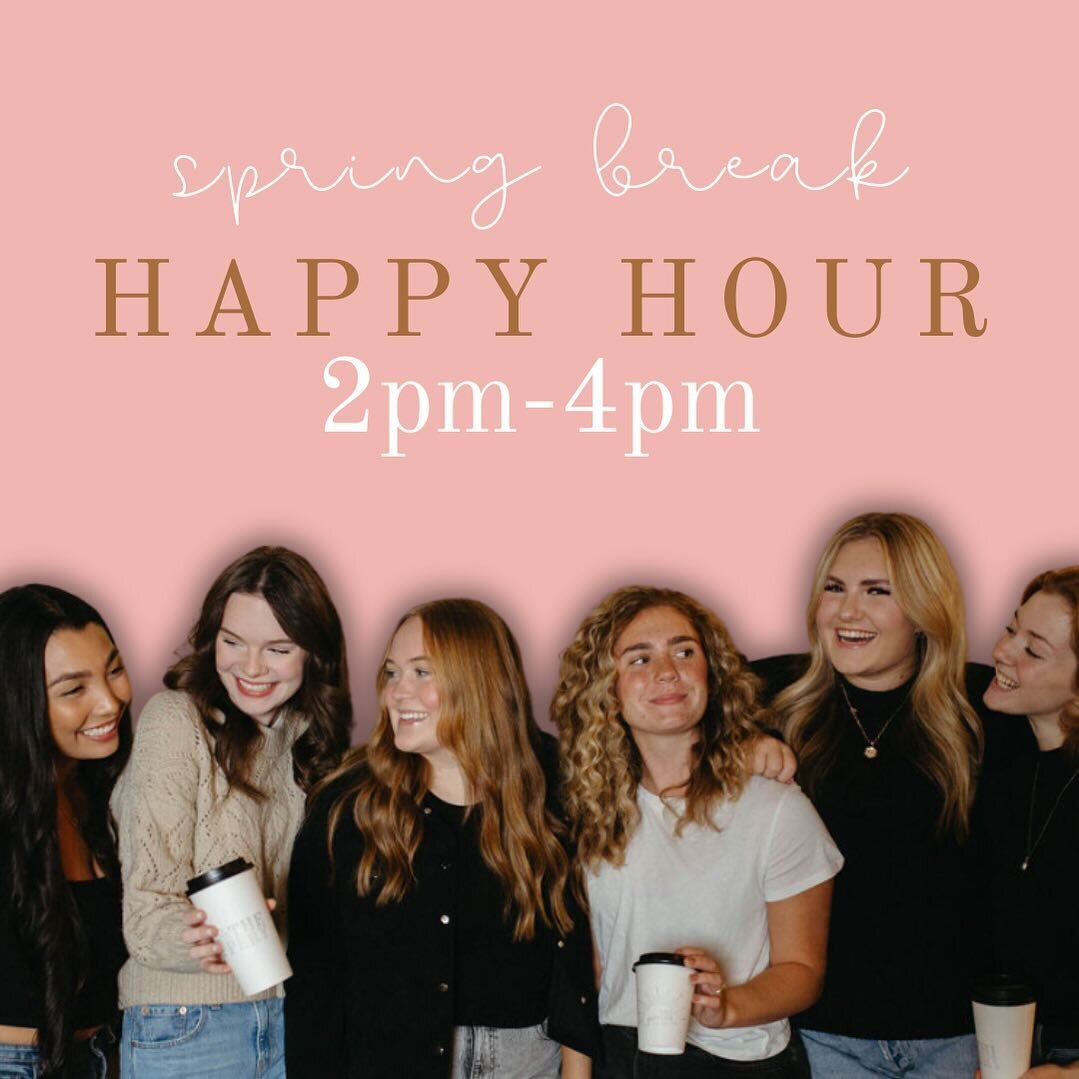 Happy Spring break! 

We are doing a drink happy hour from 2pm-4pm daily this week! $1 off any espresso drink, lotus, tea or lemonade!