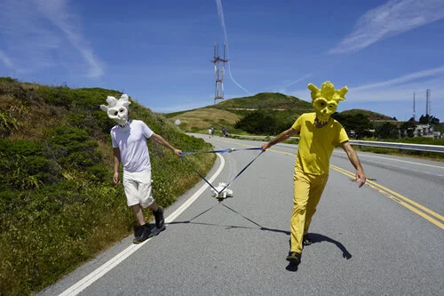 Ozymandias.        Sculpture & Masks by Todd Hanson & Robert Geshlider.  Photo and video by Annakai Hayakawa Geshlider