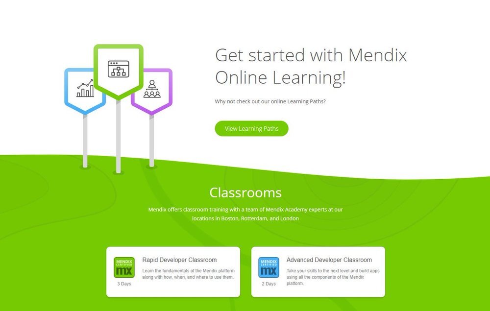  Screenshot, Mendix Academy home page. Credit, Mendix. 