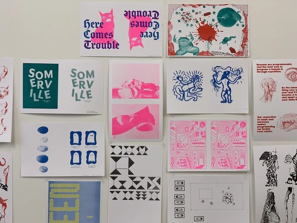  Everyone’s prints posted up in the studio. 