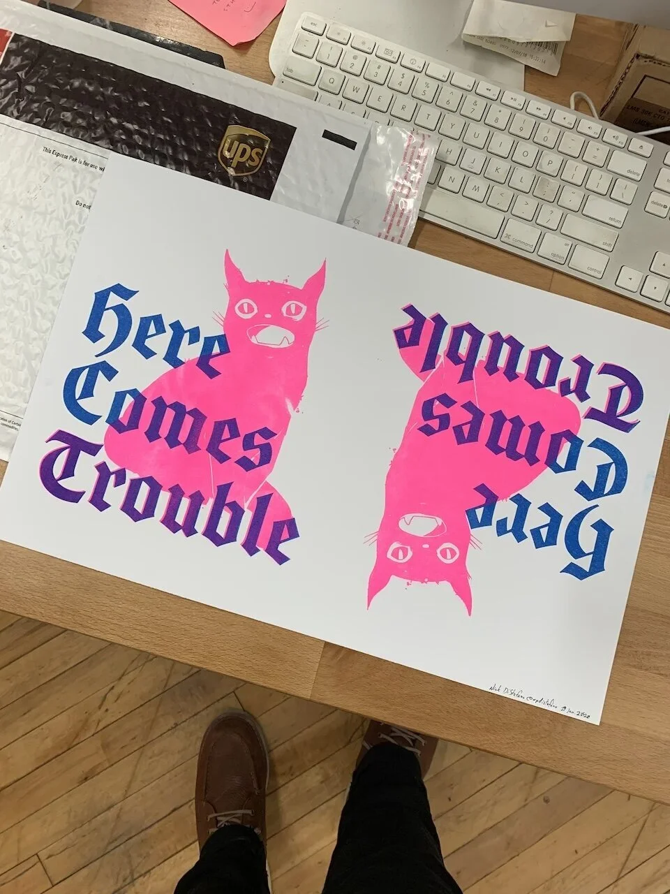  Finished sheet after both runs. I sized the images to get 2-up on each sheet. 