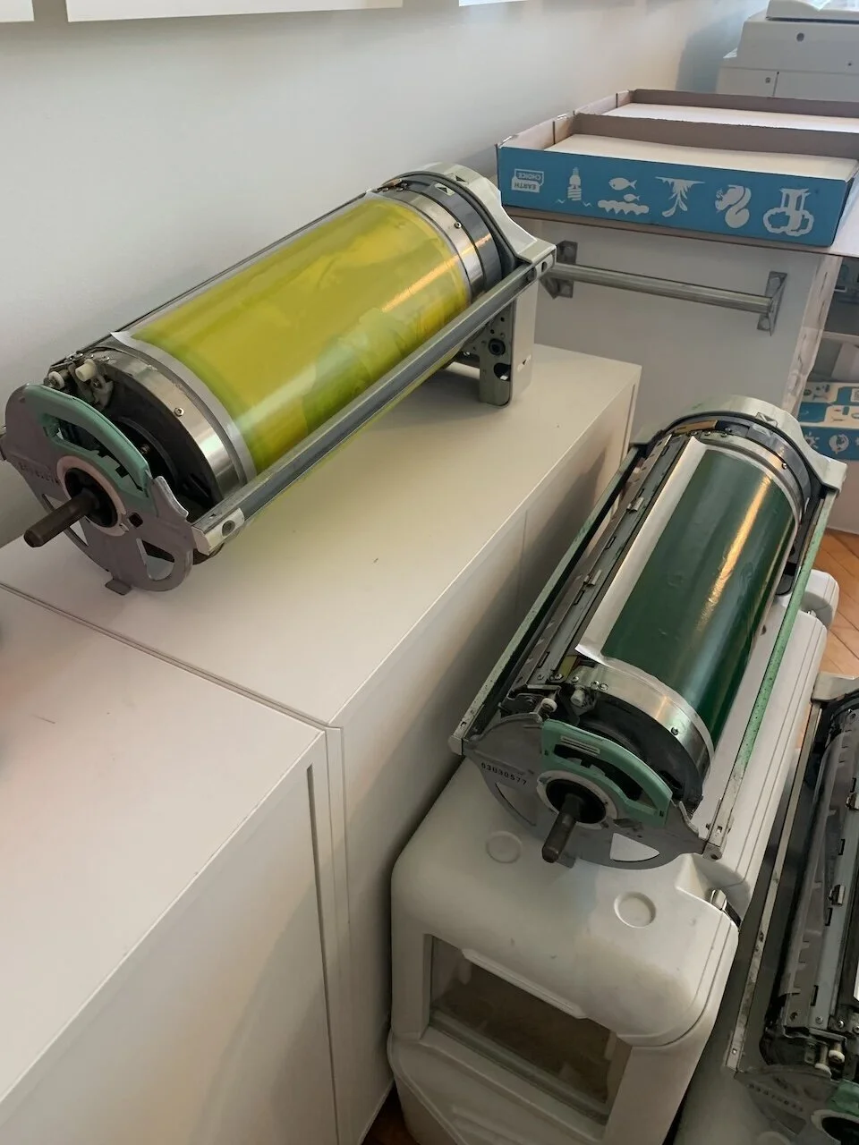  Drums loaded with ink and masters 