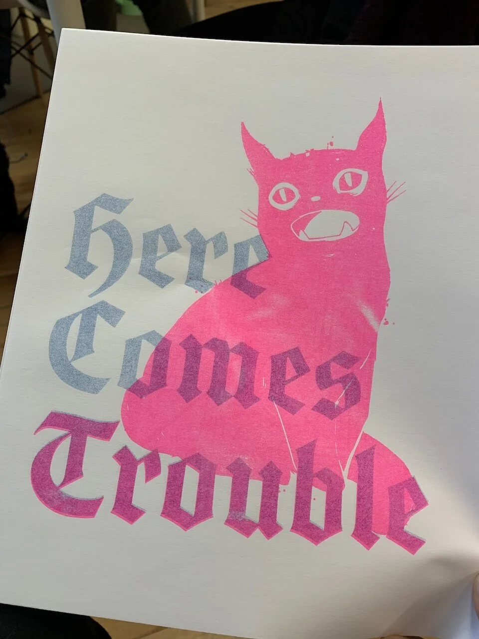  First attempt. The blue was coming out too light, so we made a second master for the blue run for it so it would come out darker. 