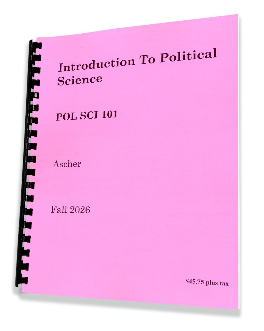 POL SCI 101 • ASCHER• Introduction to Political Science