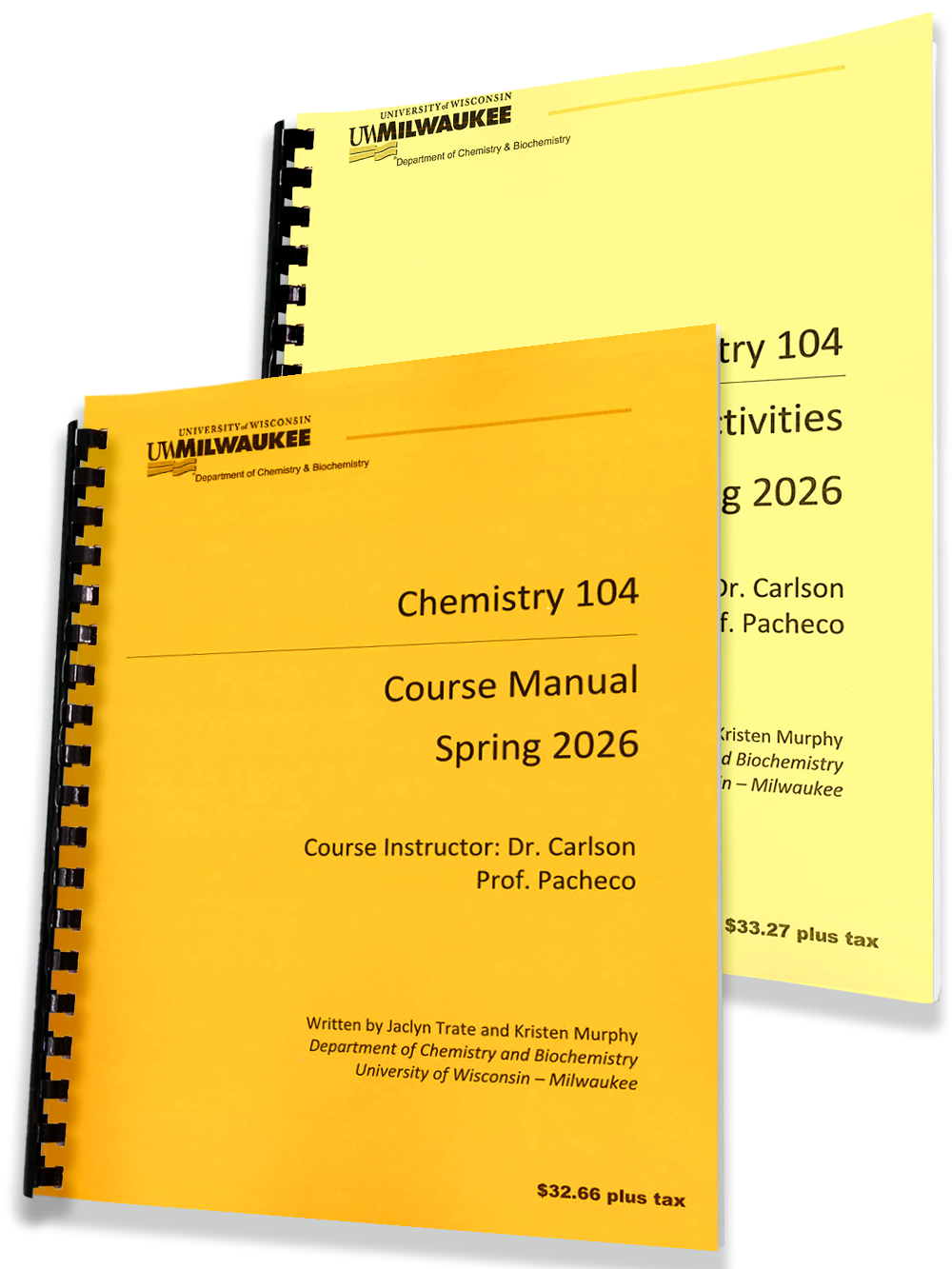 CHEM 104 •  CARLSON • General Chemistry and Qualitative Analysis
