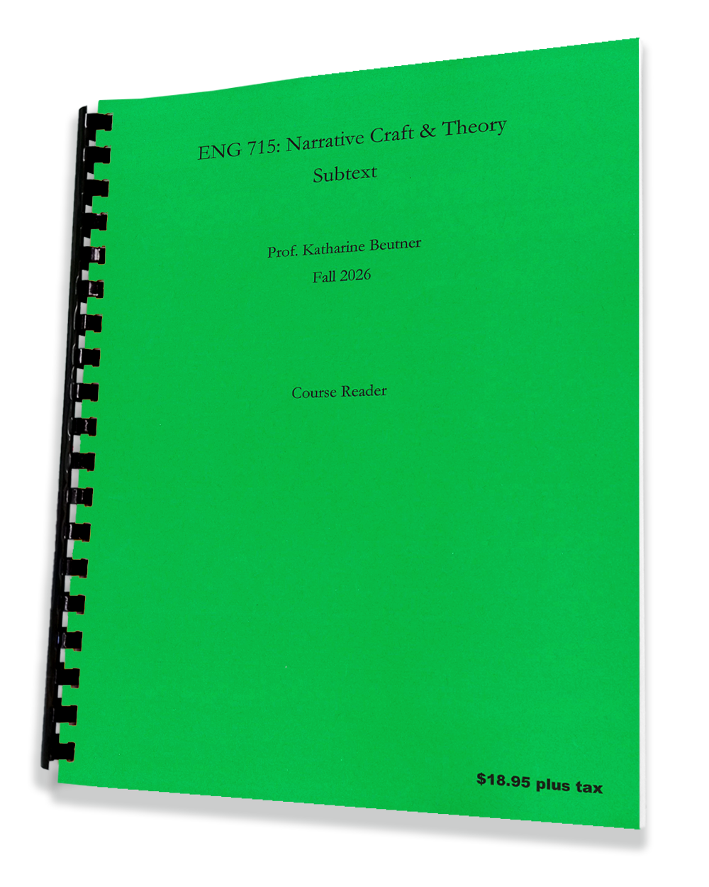 English 715 • Beutner •  Narrative Craft and Theory: Subtext