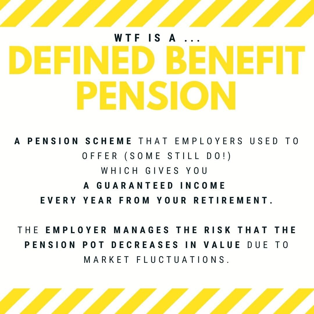 Welcome to the ⭐&quot;WTF is a...&quot; ⭐series;⠀⁠
⠀⁠
where we will be outlining investing concepts without the jargon!⁠⠀⁠
⁠⠀⁠
This weekend we're focusing on pensions💁🏾&zwj;♀️
⁠
💸Defined Benefit Scheme is a pension scheme that pays out a guarantee