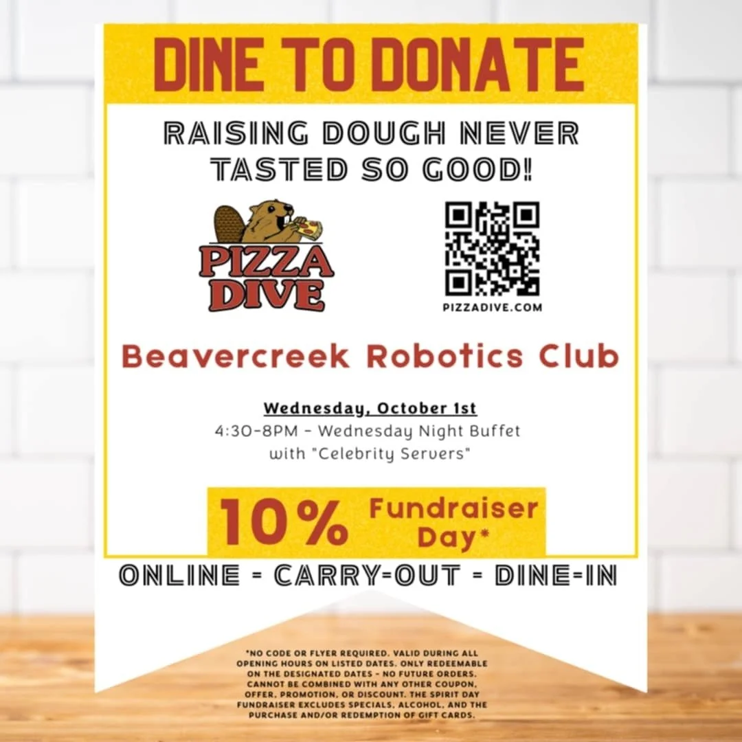 🎉🍕 Celebrity Servers Night at Pizza Dive! 🍕🎉

We love lifting up our schools, teams, and community &mdash; and tonight, we&rsquo;re teaming up with Beavercreek Robotics Club for a Dine to Donate Buffet!

✨ From 4:30&ndash;8PM, our Celebrity Serve