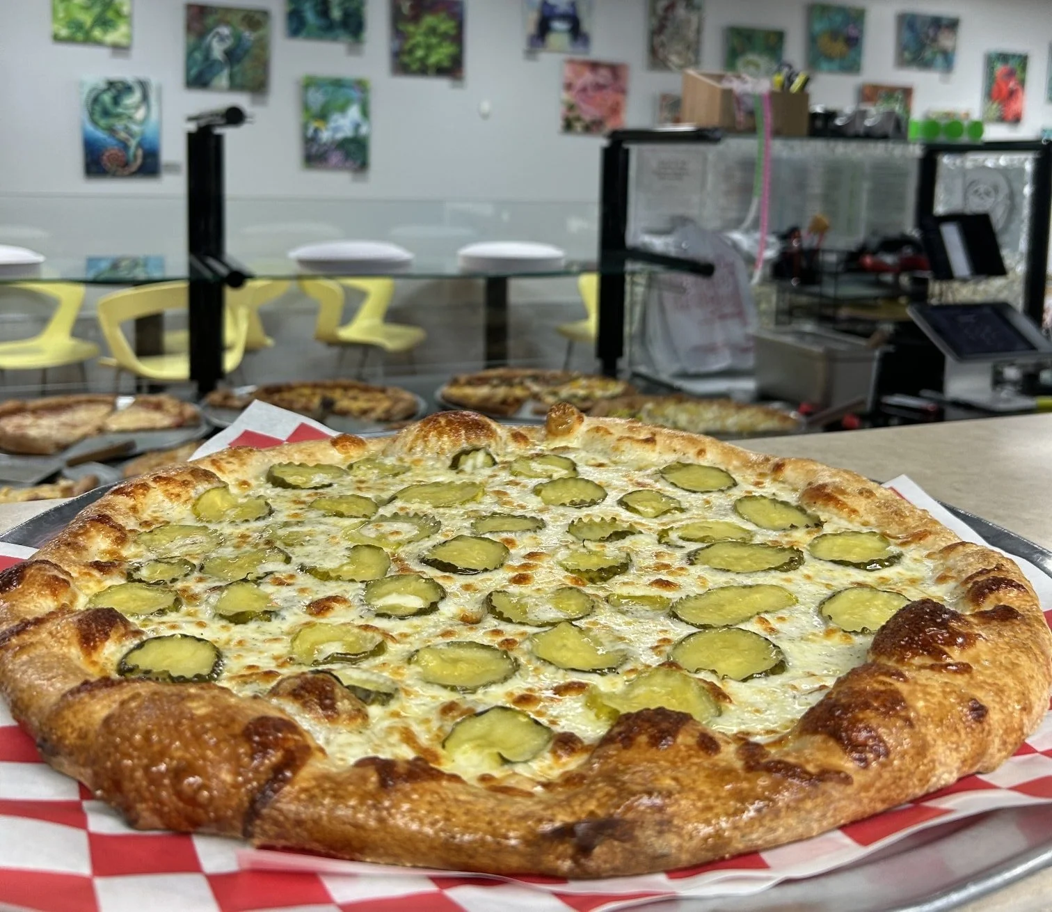 🥒✨ Happy National Pickle Day! ✨🥒
And today, we&rsquo;re celebrating the Real Dill around here &mdash; literally.

Our Real Dill Pickle Pizza is kind of a big dill&hellip; bold, briny, and absolutely dill-lightful. We start with a buttermilk ranch b