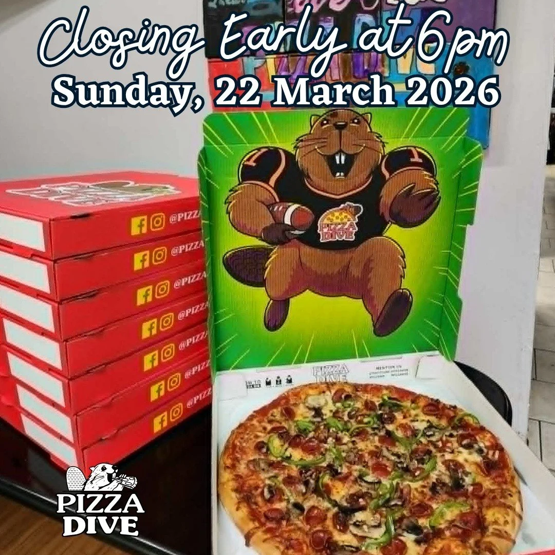 Sunday, March 22nd Update:
Hey Pizza Dive friends &mdash; a quick note for today.
We&rsquo;ll be closing early at 6pm, so it&rsquo;s an early dinner kind of night.

With many of our team members away for Spring Break, we were already a bit limited &m