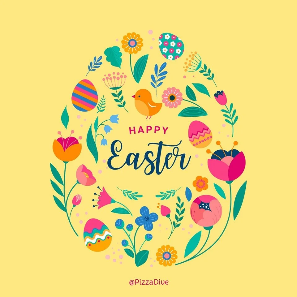 🐣🌷 Happy Easter from Team Pizza Dive! 🌷🐣

We&rsquo;re closed today (and Monday) to spend time with family.
We&rsquo;re grateful for this community and we&rsquo;ll see you Tuesday. 🧡🖤🍕

Serving smiles one slice at a time, since 2008!

🍕 PIZZA 