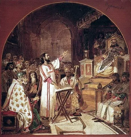   The First Council of Nicaea , by Vasily Surikov, 1876 