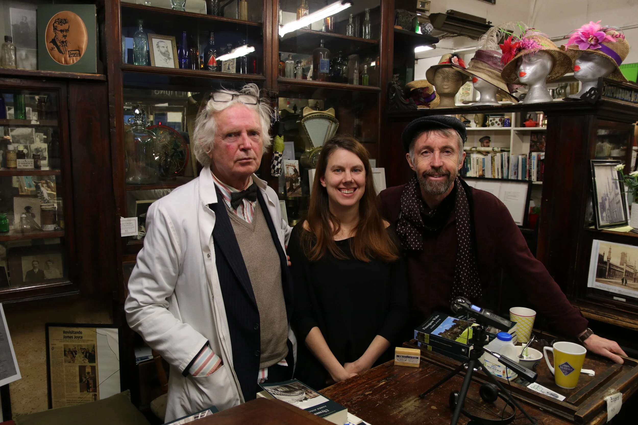 P.J., Kelly, and Jack in Sweny’s Pharmacy