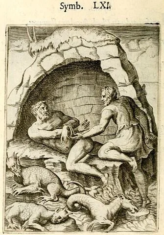 Menelaus and Proteus , Giulio Bonasone, 1574