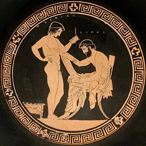 Attic red-figure cup with meander pattern