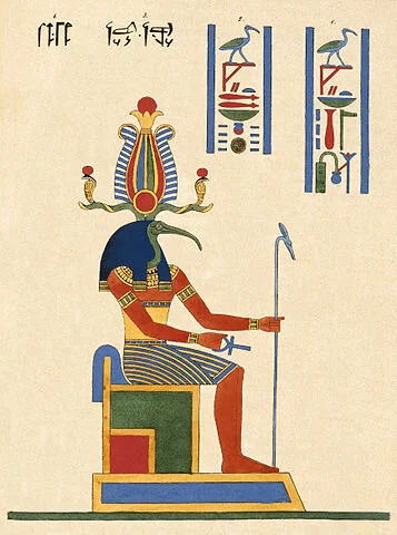 “Thoth, god of libraries, a birdgod, moonycrowned.”