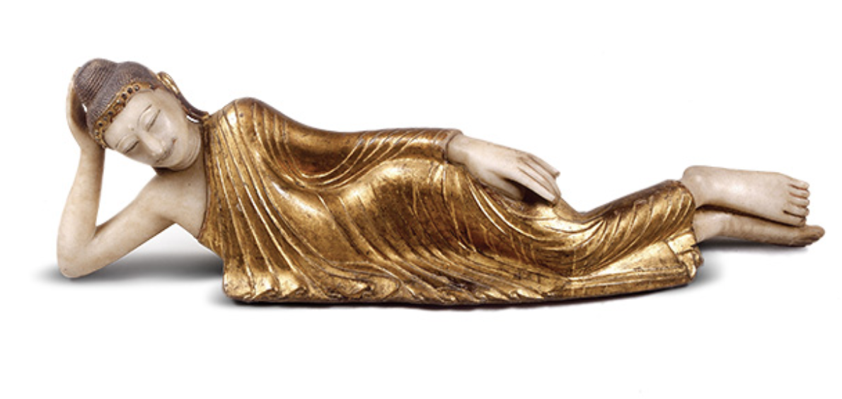 The reclining Buddha Bloom saw in the museum. Image source: http://100objects.ie/reclining-buddha/