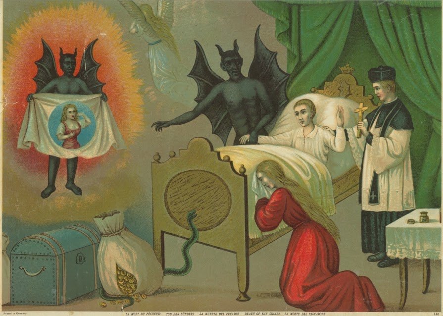  “Devil in that picture of sinner’s death showing him a woman.” 