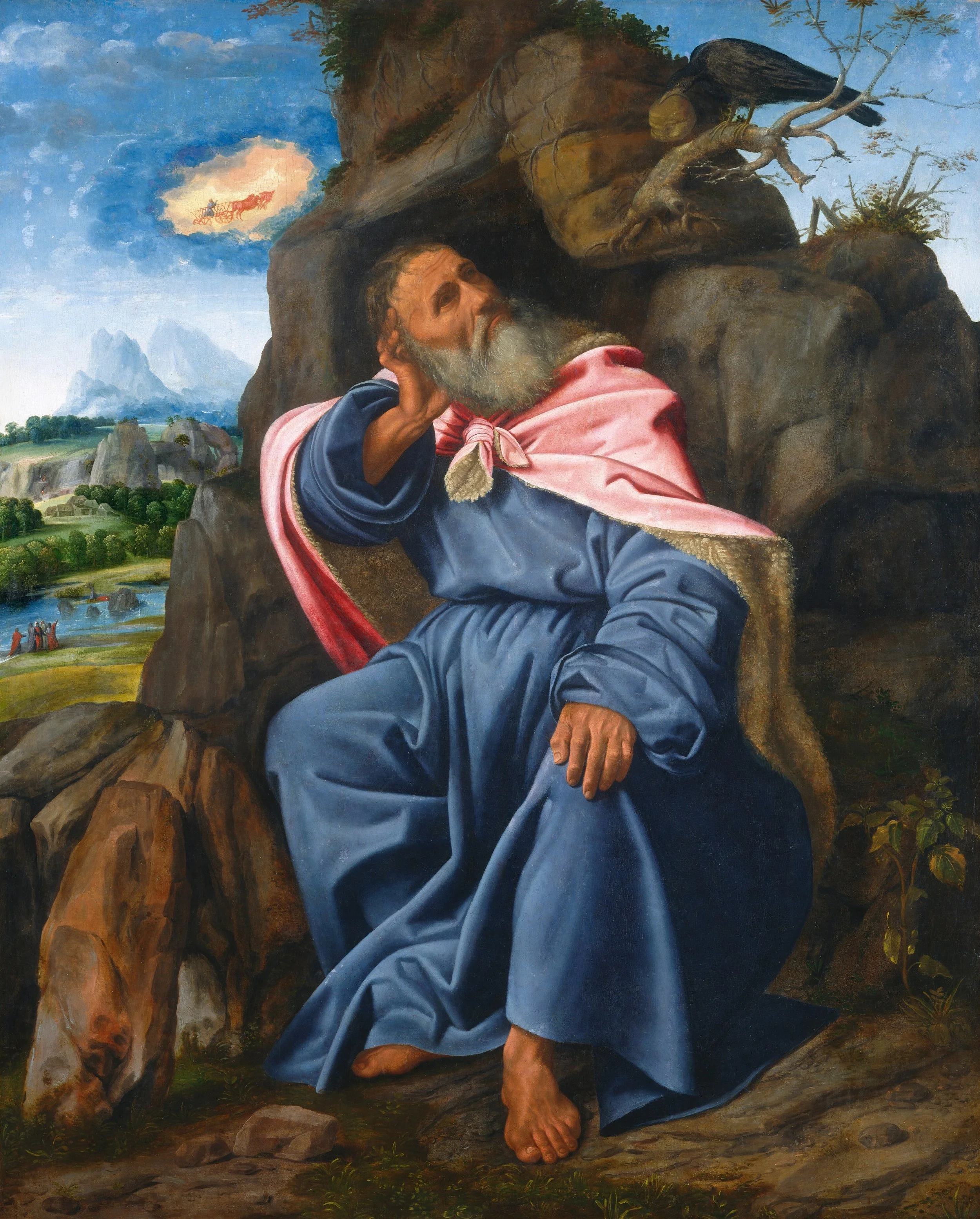 “Elijah Fed by the Raven,” Giovanni Girolamo Savoldo, 1510