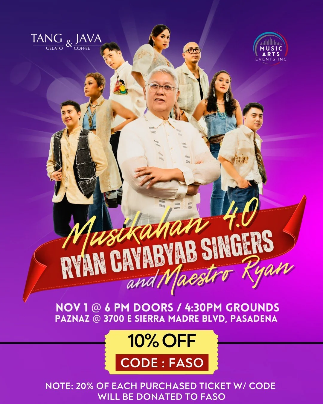 FASO is proud to support Musikahan 4.0 — featuring the incomparable Philippine National Artist for Music Ryan Cayabyab with @officialrcs The Ryan Cayabyab Singers for an evening of timeless OPM favorites, innovative arrangements, and the signat