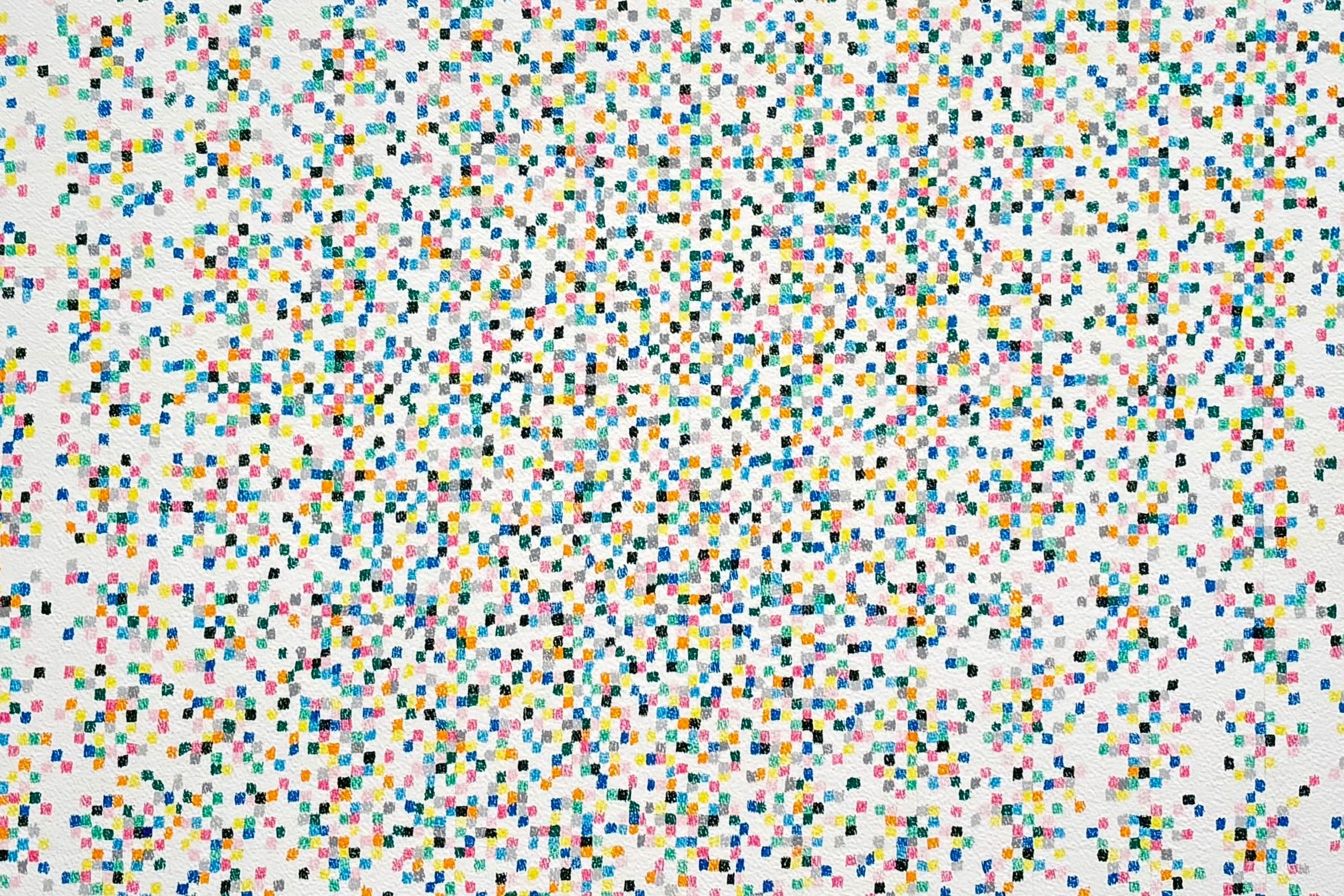 Colorway grid (teal) (2024)
colored pencil on watercolor paper
26 x 40 inches
DETAIL