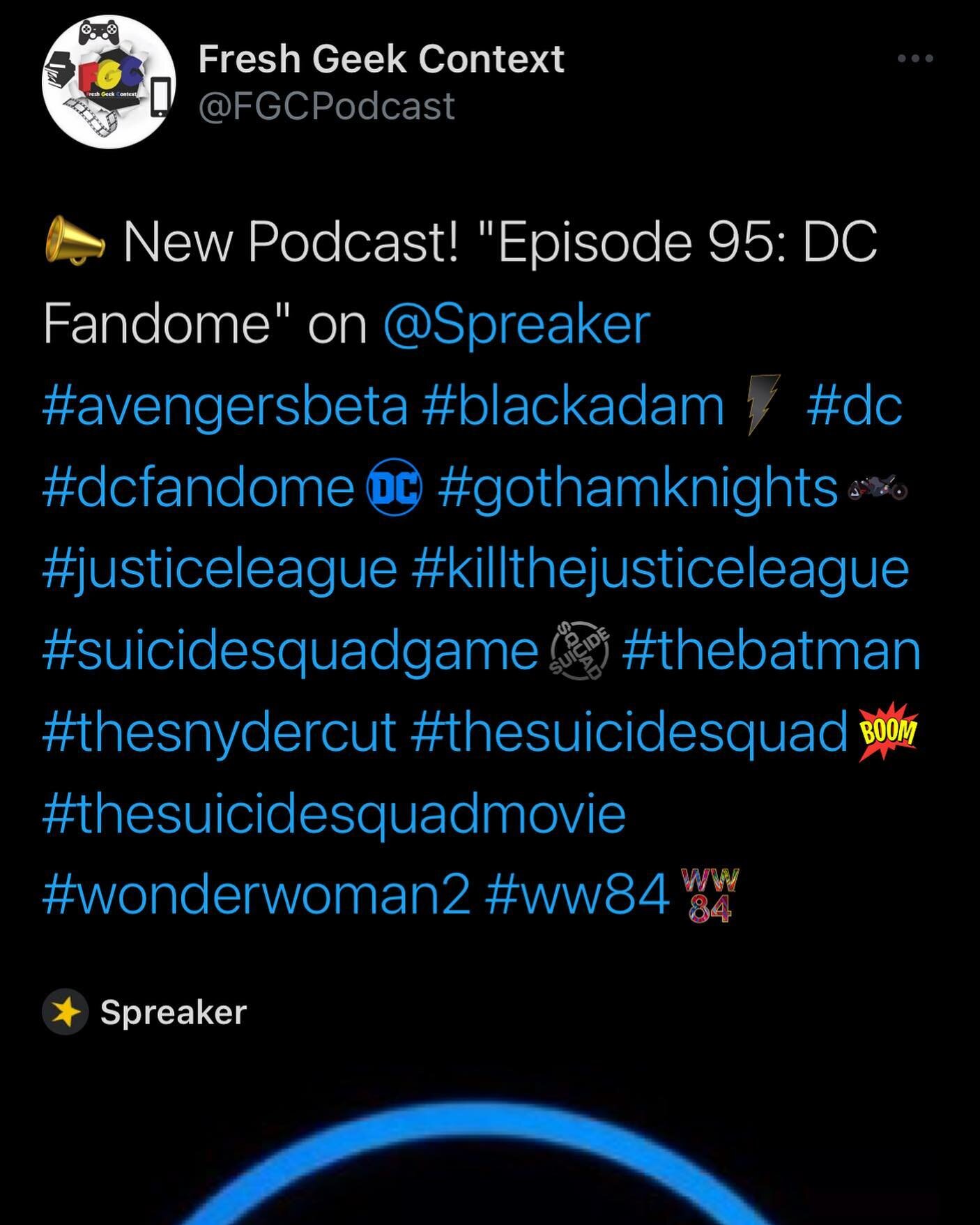 Oh hey. We have a new episode out. We talk DC Fandome. Check it out. Links in bio.