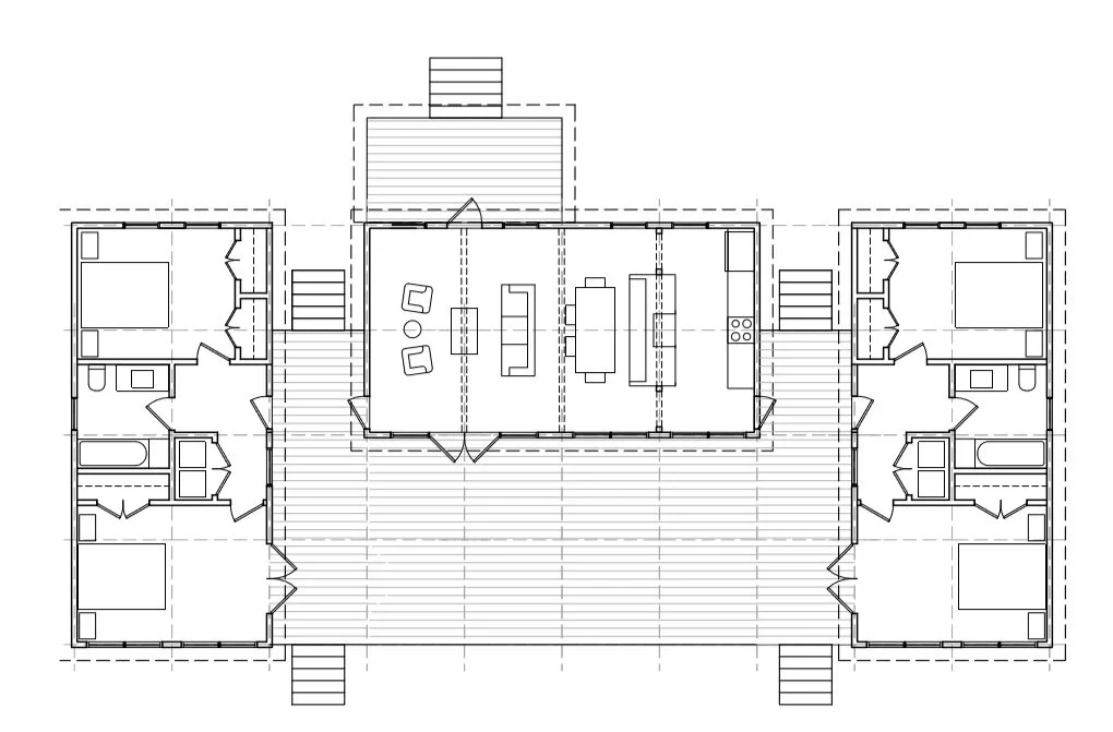  4 Bedrooms, 2 Bathrooms, 1440 Sq. Ft / 24 Modules 