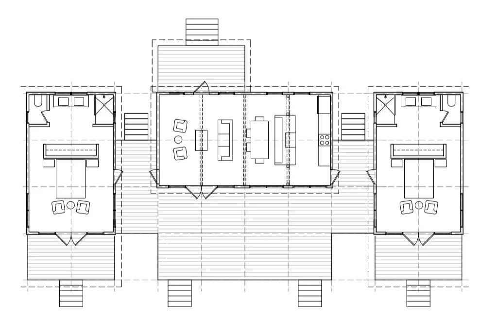  2 Bedroom, 2 Bathroom 1200 Sq. Ft / 20 Modules   Double Breezeway for separate Bedrooms  