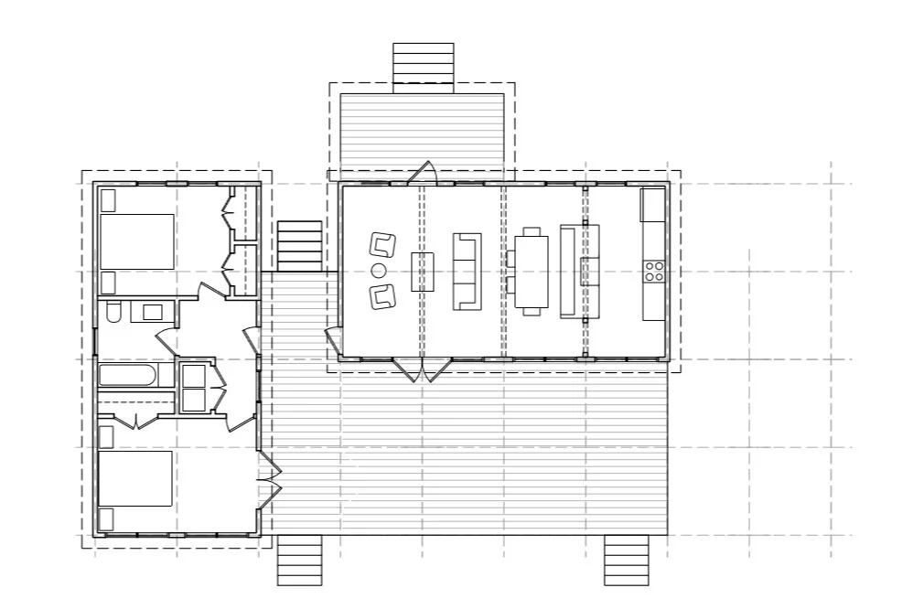  2 Bedroom, 1 Bathroom 960 Sq. Ft/ 16 Modules 