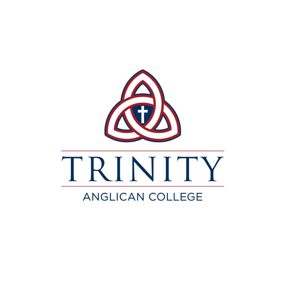 Logo of Trinity Anglican College featuring a stylised Celtic knot with a cross in the centre and the text 'Trinity Anglican College' beneath.