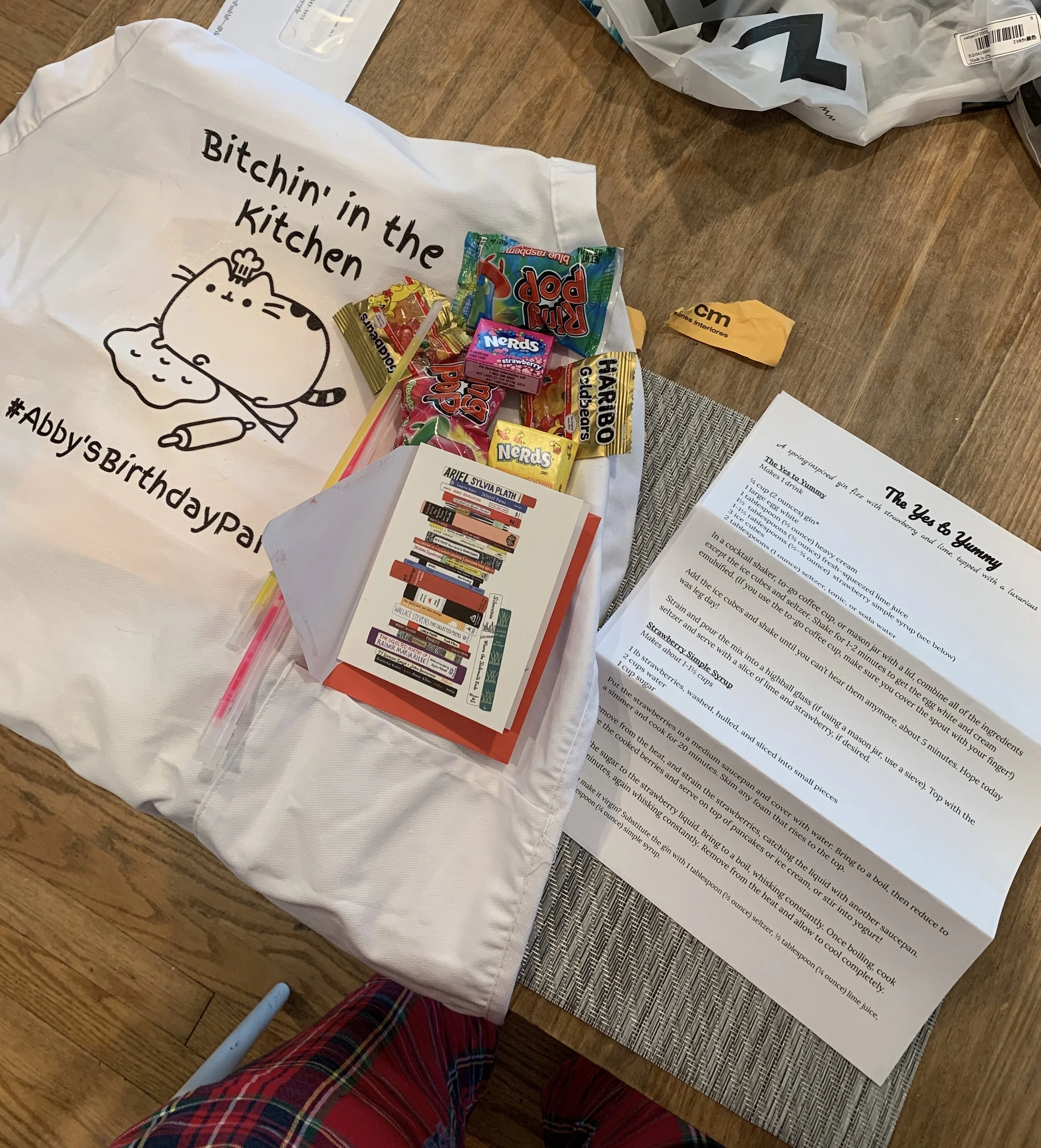 Ali wakes up to her goodie bag in Westchester, New York.