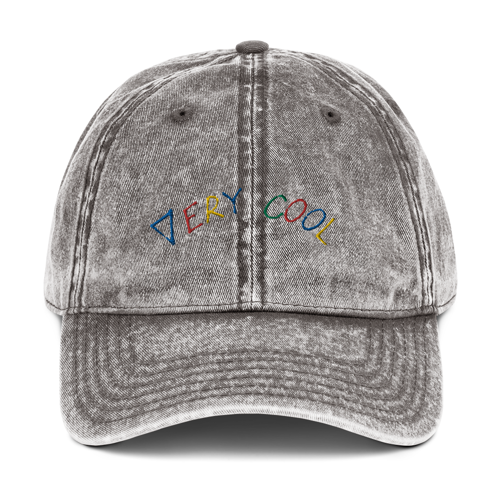 Embroidered Vintage Dad Hat - Grey 