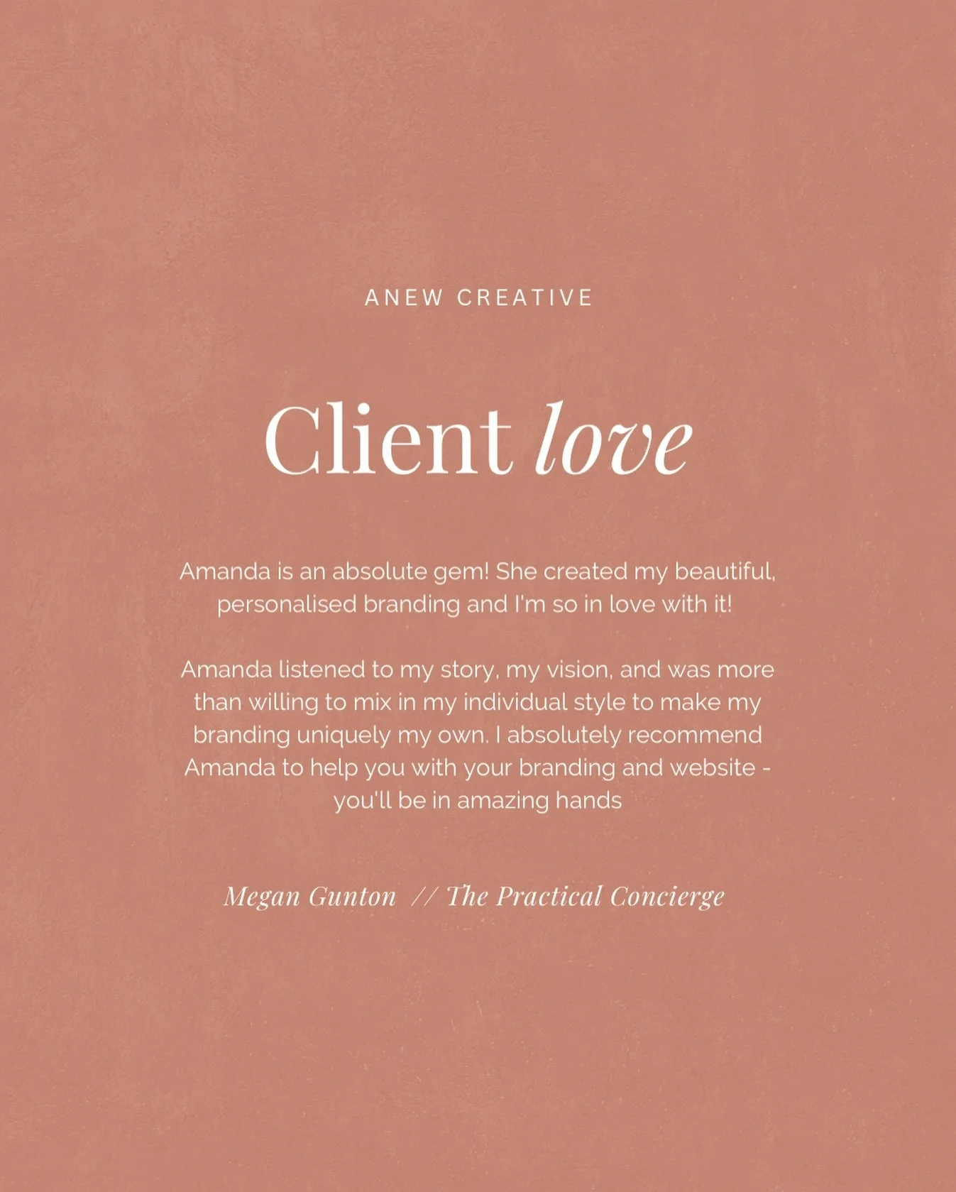 Kind words from Megan at @thepracticalconcierge 🥰
#clientlove #testimonial #anewcreativedesign