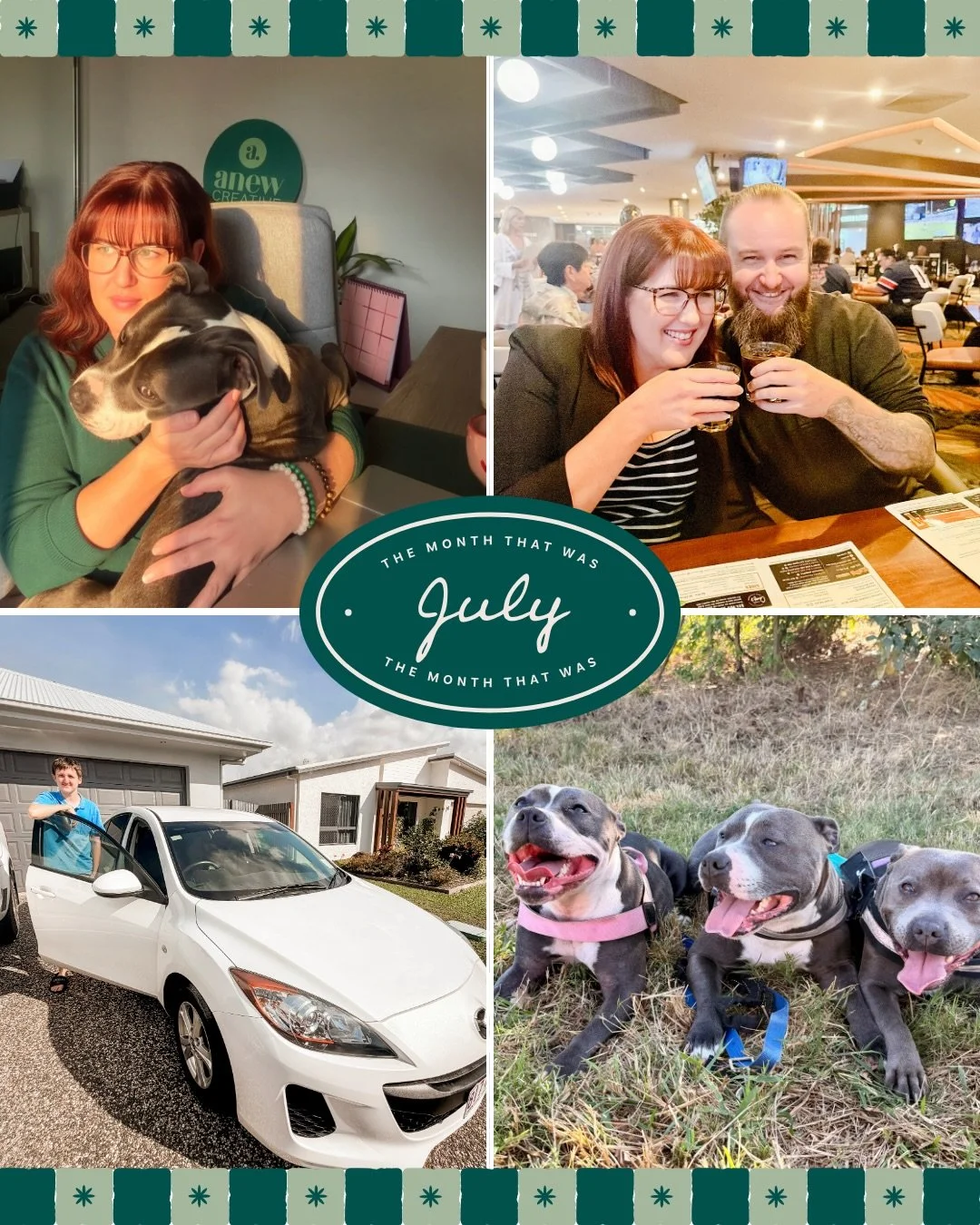 July was definitely family month at Anew HQ. 
From cozy family BBQs to one of our furbabies reuniting with her parents, this month was about ditching some our usual chaos and making time for the quiet moments 🥰