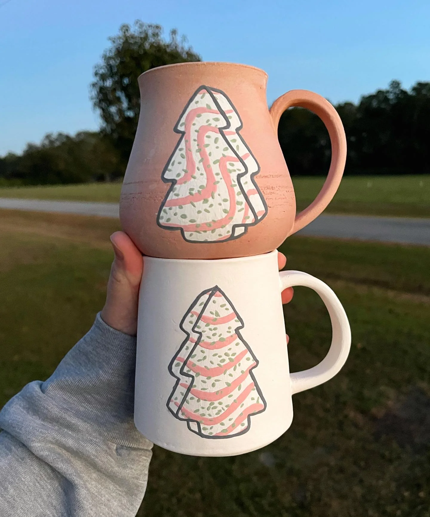 Christmas tree cakes are my new favorite thing - I&rsquo;m so excited to see how these look when they come out of the kiln tomorrow! 🤩 We&rsquo;ll have these and lots of other Christmas themed pots available at @calicocraftsshow this weekend!