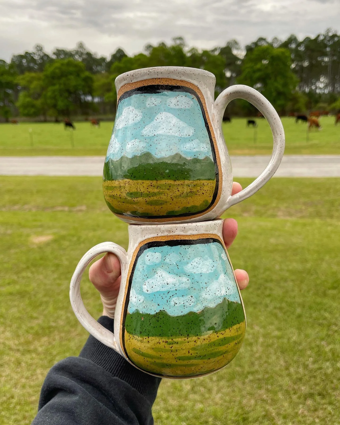 Our shop update is this Saturday at 10am EST!✨ Don&rsquo;t forget to set a reminder if you have your eye on something - we&rsquo;ll have a few fruits, landscapes, and our new rainbow mugs! 🤩