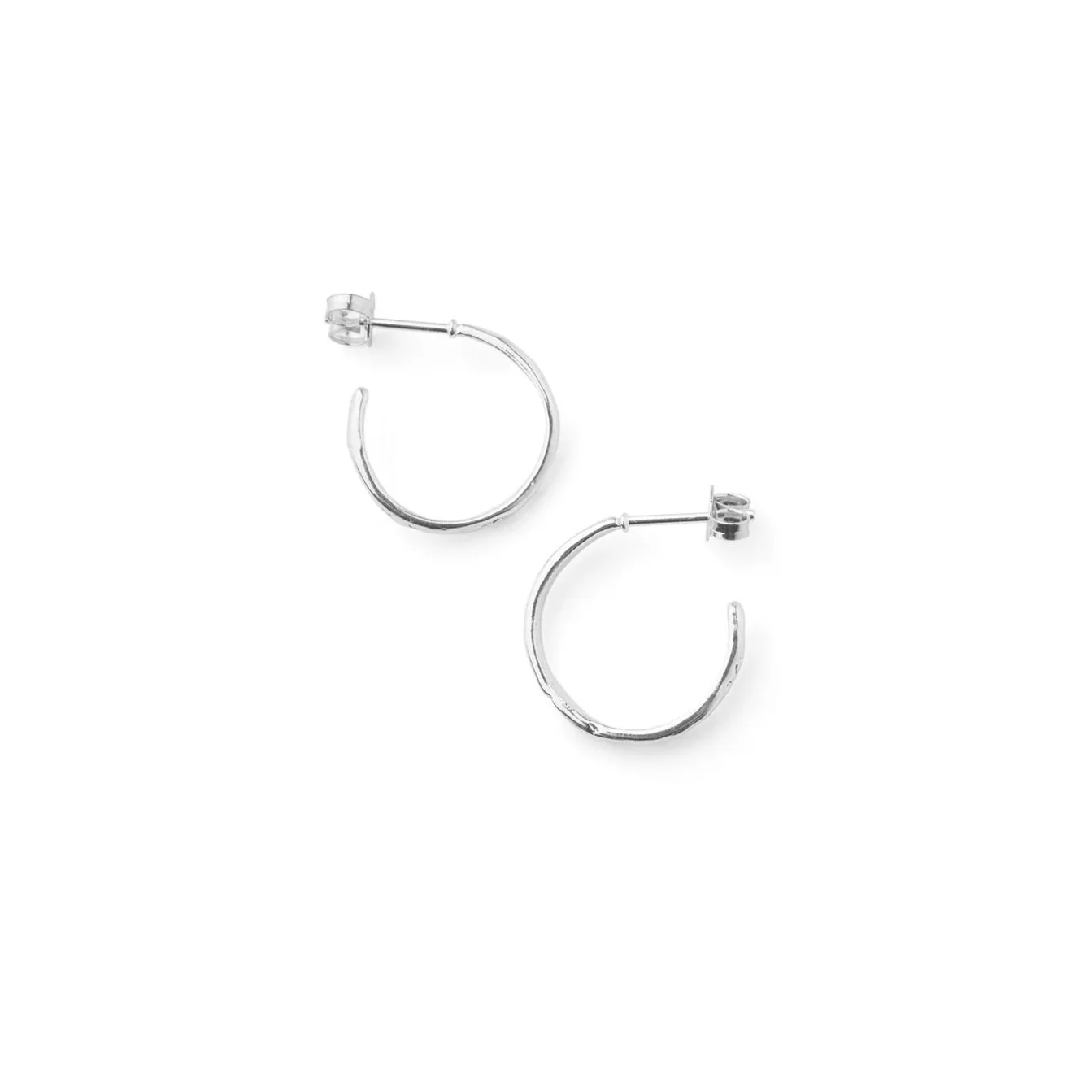 Texture hoops Silver (Pair)