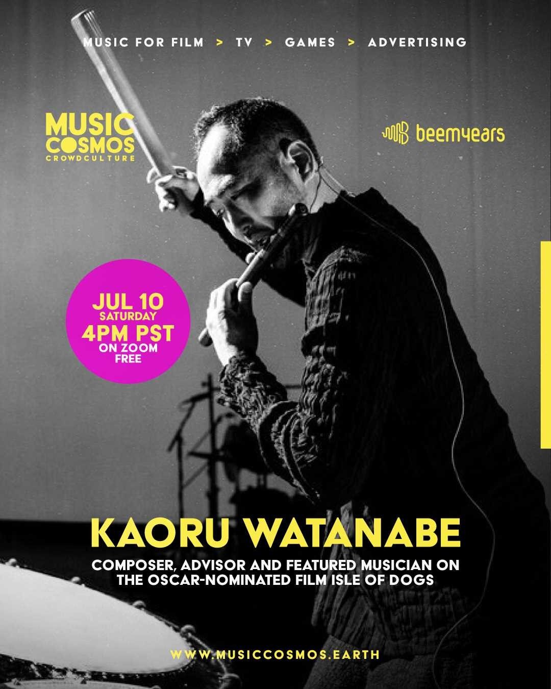 &gt; RSVP link in the bio
Kaoru Watanabe is an advisor, composer and featured musician on the Oscar-nominated score of Wes Anderson&rsquo;s film Isle of Dogs and was a guest artist on the Silkroad's Grammy Award-winning album Sing Me Home.

Born to J