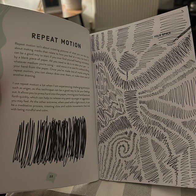 I love it when you share your work with me. I really enjoy seeing how others are using the book. They&rsquo;ve called this drawing &ldquo;dancing through chaos&rdquo; using repeat motion to draw these marks. 

Don&rsquo;t forget to share your drawing