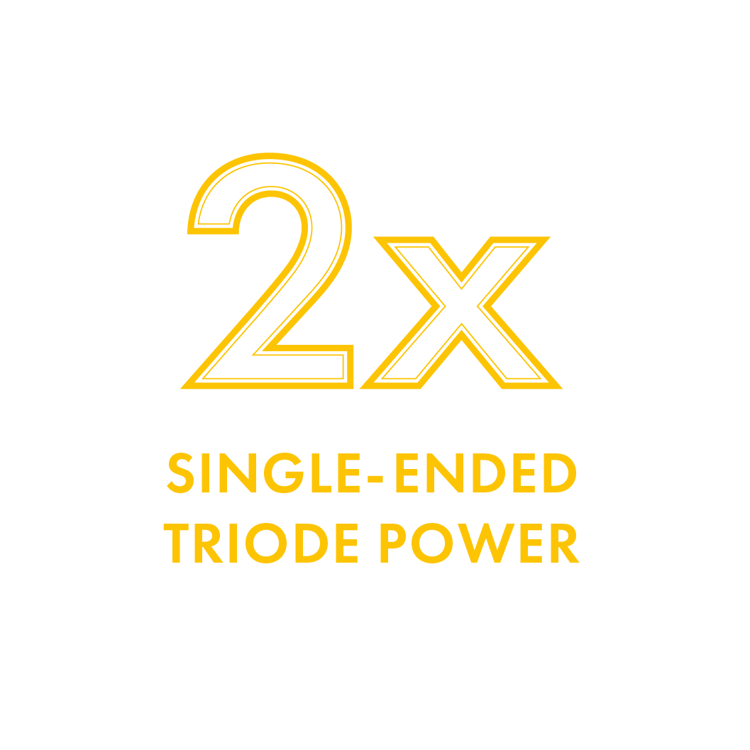 20 Watts - Get twice the power of traditional single ended triode amplifiers