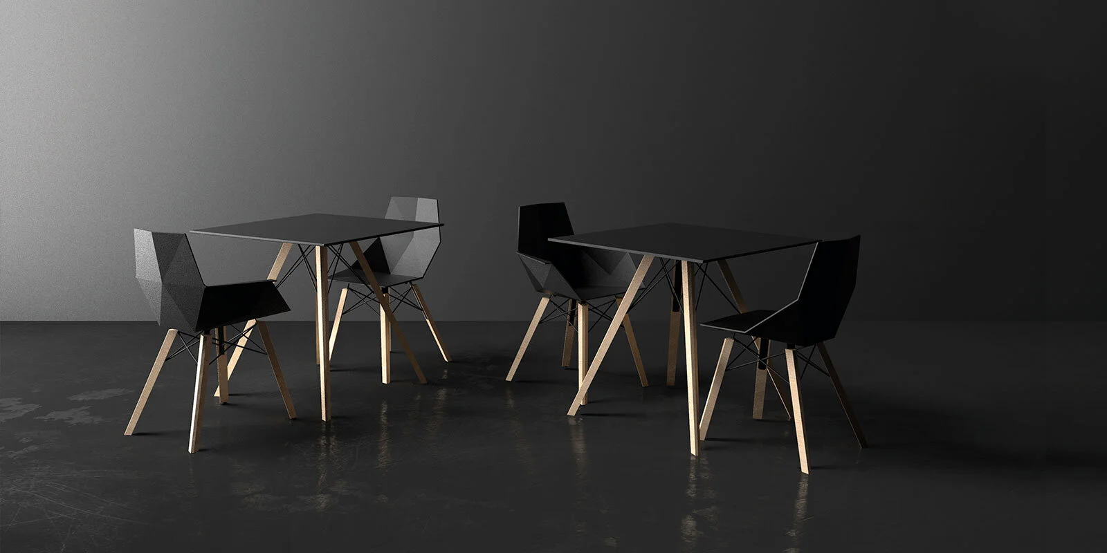 FAZ chair with wooden legs