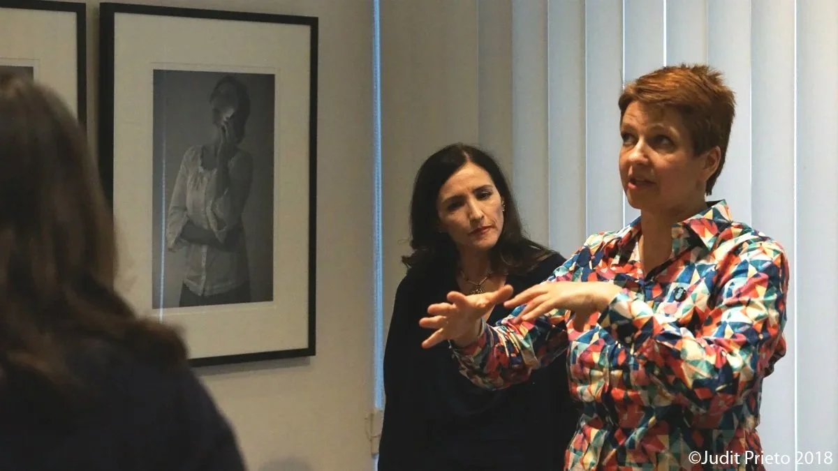 Artist talk by Beatriz Perez with curator Katja Rosenberg during In Einem Fernen, Fernen Land exhibition, Germany.