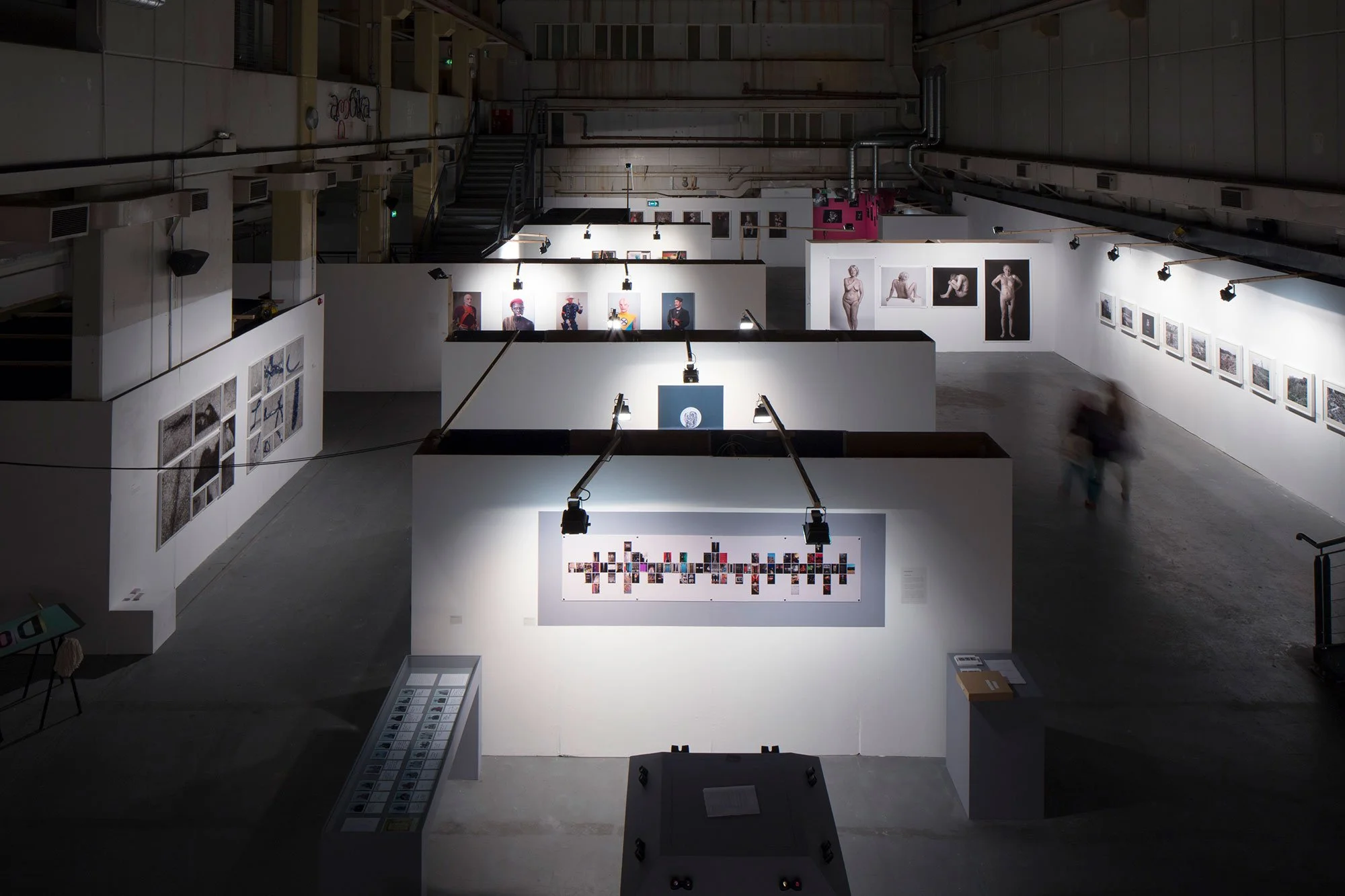 Installation view of MAPS Degree Show at Ambika P3, University of Westminster, featuring contemporary fine art photography