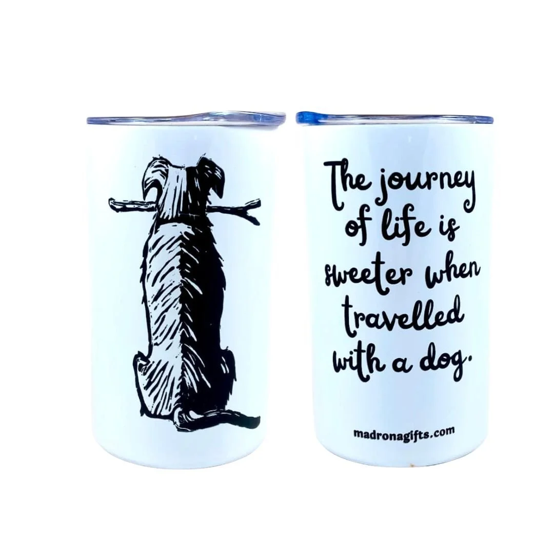 Dog with Stick Travel Mug • Madrona Gifts