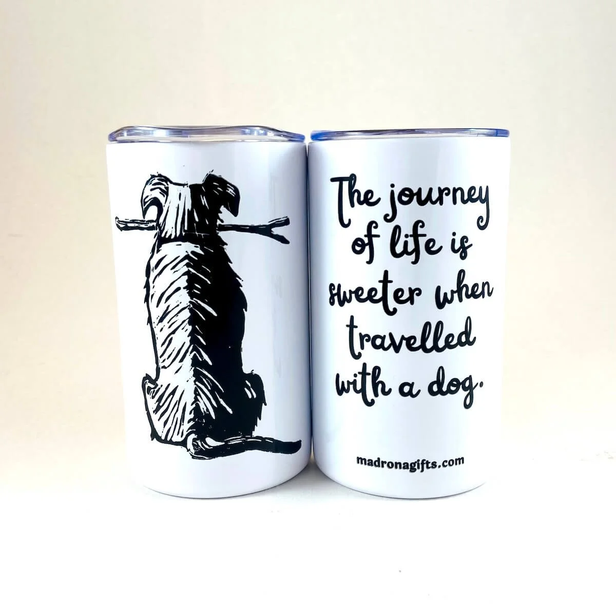 Dog with Stick Travel Mug • Madrona Gifts